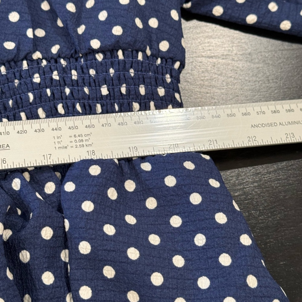 Draper James Navy Blue Polka Dot Midi Dress - Picture 13 of 15